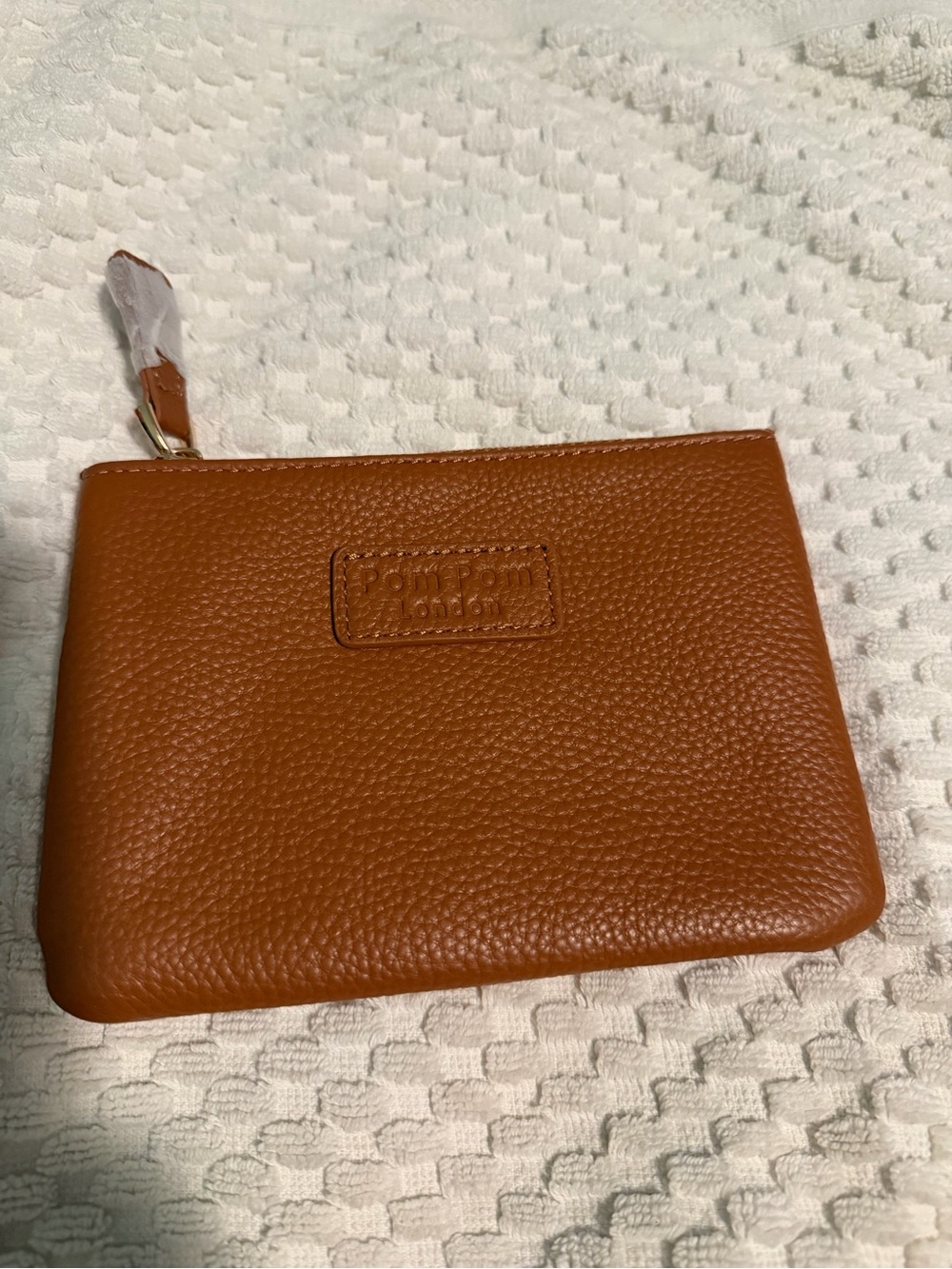 Pom Pom London Pebbled Leather Zip Pouch